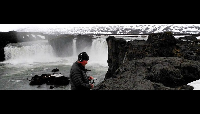 Iceland: Recording at Godafoss